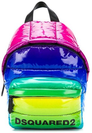 Rainbow quilted backpack
