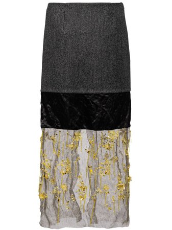 Prada floral-embroidered Midi Skirt - Farfetch