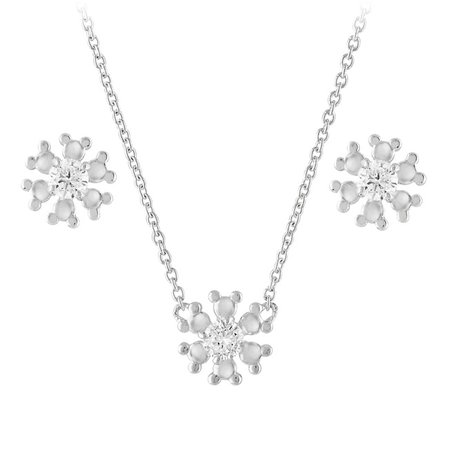 Mickey Mouse Icon Snowflake Earring and Necklace Set by Rebecca Hook | shopDisney