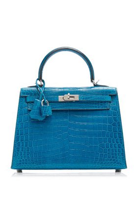 Hermès 25cm Shiny Blue Roi Crocodile Kelly Bag By Hermès Vintage By Heritage Auctions | Moda Operandi