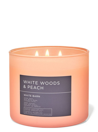 White Woods & Peach 3-Wick Candle