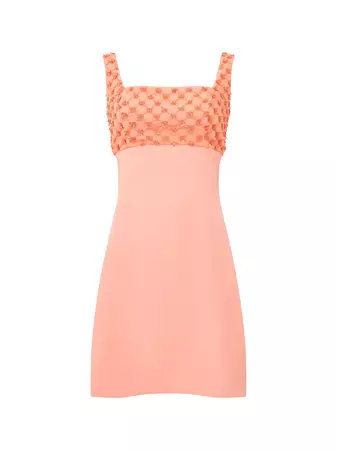 Embroidered Darcy Crepe Dress Coral | French Connection US