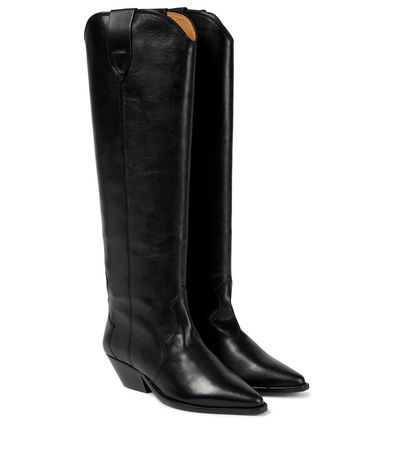 Isabel Marant - Denvee leather knee-high boots | Mytheresa
