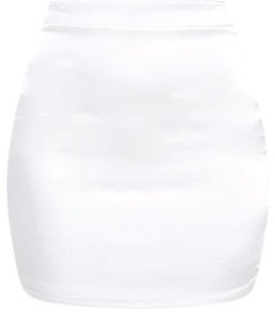 white Satin Skirt