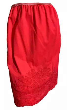 Candy Red Lace Trimmed Half Slip circa 1960s – Dorothea's Closet Vintage