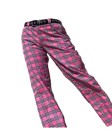 pink plaid pants