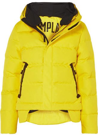 2l Bio Cropped Hooded Quilted Shell Down Jacket - Yellow