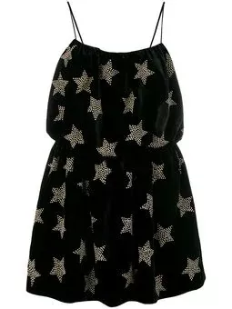 SAINT LAURENT star embellished mini dress