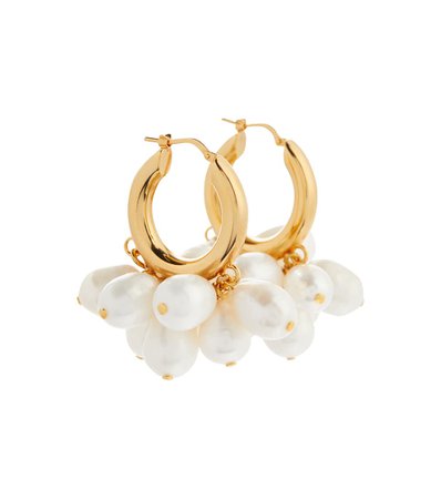 Jil Sander - Faux pearl hoop earrings | Mytheresa