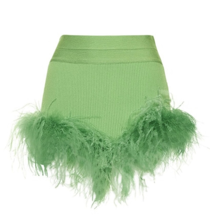 Giuseppe Di Morabito Knit shorts w/ feathers