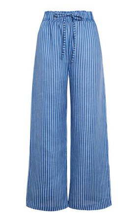 Brielle Antico Striped Linen Cropped Pants By Faithfull The Brand | Moda Operandi