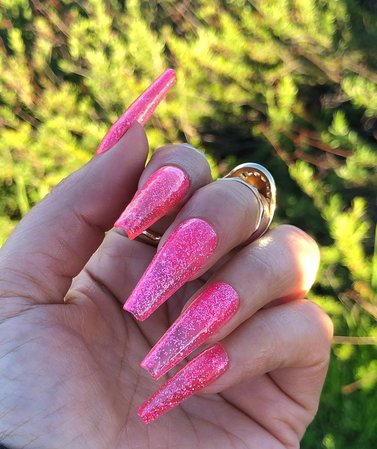 glitter pink nails - Google Search