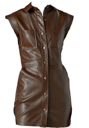 Stradivarius brown leather dress