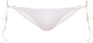 Loop Bottom Side Tie Bikini Briefs - Womens - White