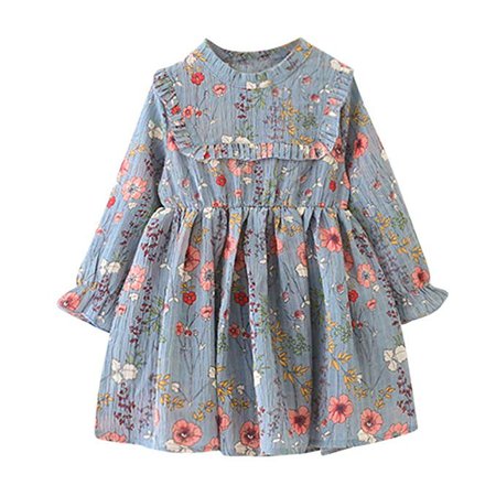 Amazon.com: GorNorriss Baby Dress Children Kid Girls Floral Print Ruffles Dress Clothes Formal Casaul: Clothing