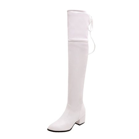 Brand New Winter Sexy Black White Women Thigh High Boots Glamour 5.5cm Heels Lady Riding Shoes Plus Size Over the Knee boots-in Over-the-Knee Boots from Shoes on AliExpress