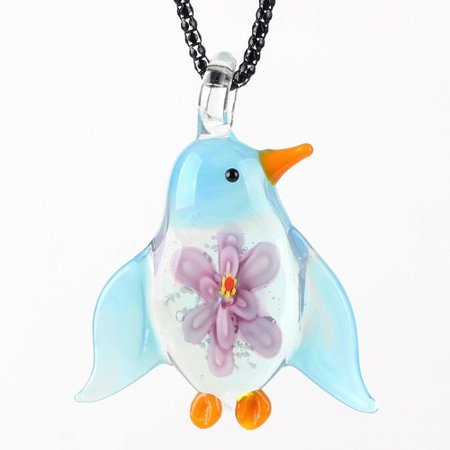 Bonsny Penguin Glaze Glass Murano Necklace Long Chain Pendant 2016 Fashion Jewelry For Women Animal Charm Collar Accessories-in Pendant Necklaces from Jewelry & Accessories on AliExpress