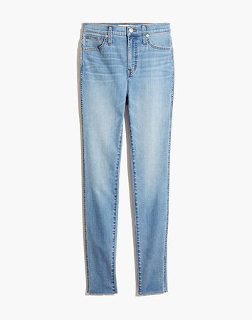 10" High-Rise Skinny Jeans in Highview Wash: Raw-Hem Edition blue