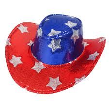 sequin stars patriotic cowboy hat