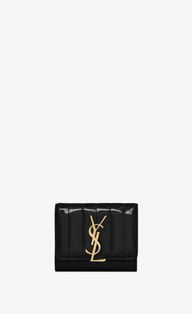 ‎Saint Laurent ‎Vicky Small Wallet In Matelassé Patent Leather ‎ | YSL.com