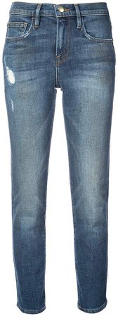 Le Boy washed cropped jeans