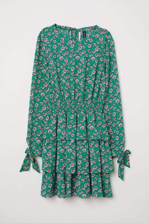 Flounced Dress - Green