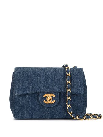 Chanel Pre-Owned 1990s Diamond Quilted Denim Shoulder Bag - Farfetch