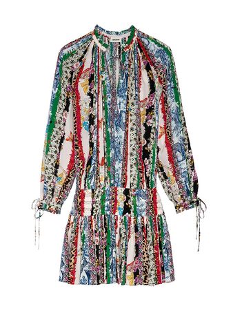ZADIG & VOLTAIRE Rocade Mixed-Print Silk Minidress | Saks Fifth Avenue