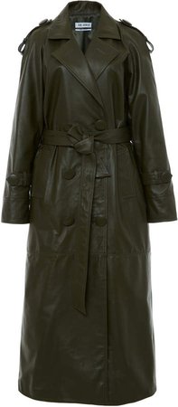 Attico Leather Trench Coat Size: 38