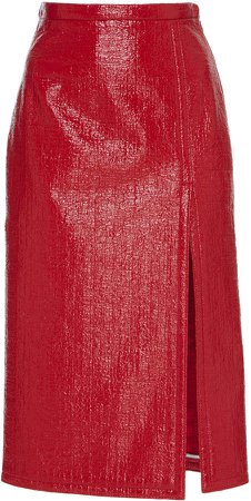 N21 Coleen Coated Cotton-Tweed Midi Skirt