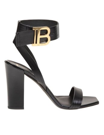 Balmain star sandal in black leather | Atterley