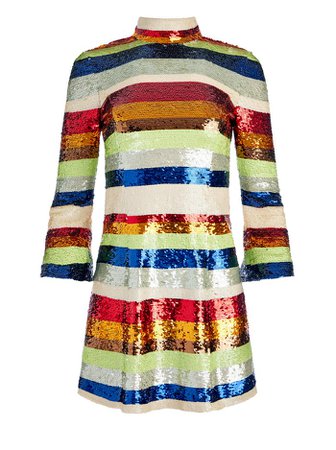 Mailynn Sequin Mini Dress In Stripe Multi | Alice And Olivia