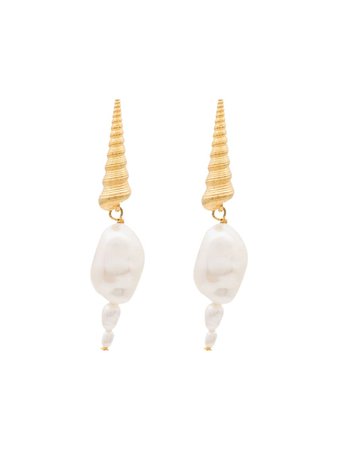 Anni Lu shell pearl drop earrings £130 - Buy Online - Mobile Friendly, Fast Delivery