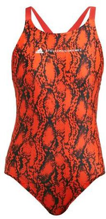 Snake Print Swimsuit - Womens - Orange Print