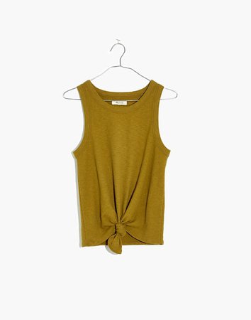 Audio Knot-Front Tank Top olive