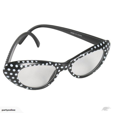 1950s 1960s Glasses Black with white spots
