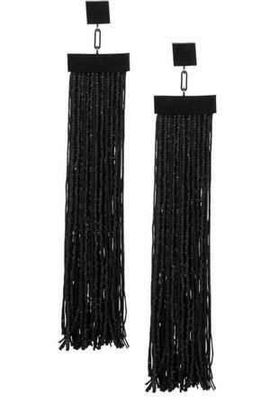 Black Tassel Fringe Earrings| Tom Ford