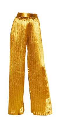 yellow silk pants