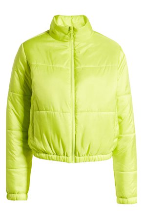 Tinsel Neon Puffer Jacket green