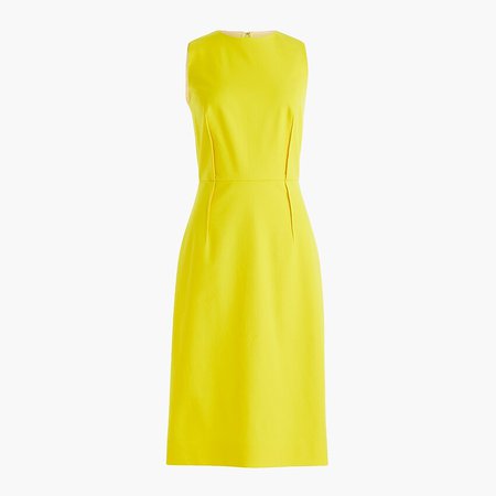 J.Crew: Petite Sheath Dress In Bi-stretch Cotton yellow