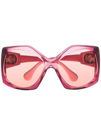 Gucci Eyewear angular-frame oversized sunglasses - FARFETCH