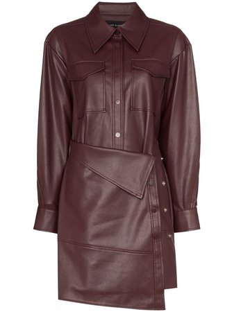 Low Classic Faux Leather apron-front Shirt Dress - Farfetch