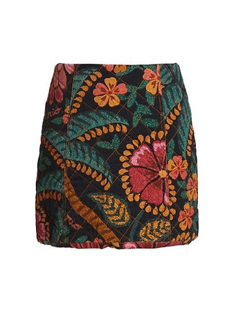 Shop Farm Rio Brazil Quilted Canvas Mini Skirt | Saks Fifth Avenue
