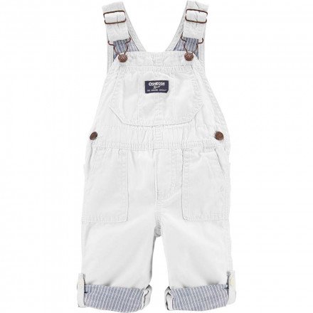 OshKosh - Baby Convertible Canvas Overall - White - Onesies - Baby Clothes (0-2) - Clothes