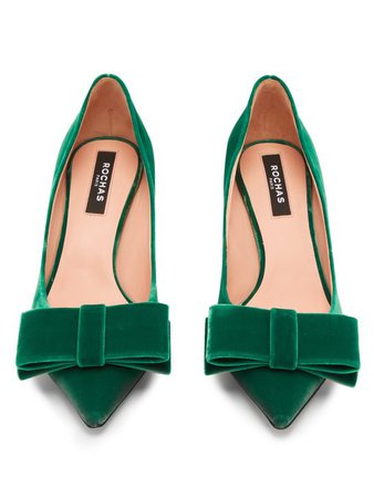 Rochas Miki velvet pumps Emerald green womens [1211214] - $123.83 : Rochas Online Shop, Online Here