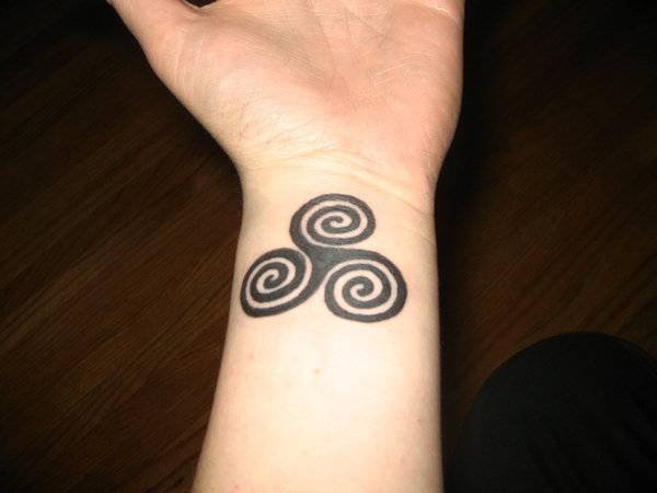 triple spiral tattoo hand - Google Search