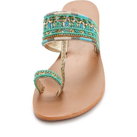 Turquoise Beaded Sandals
