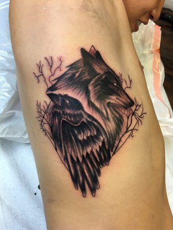 raven and wolf tattoo - Google Search