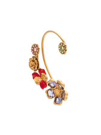 Versace Red and gold tone flower ear cuff £270 - Shop Online SS19. Same Day Delivery in London