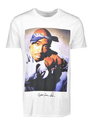 Oversized Tupac Bandana License T-Shirt | Boohoo